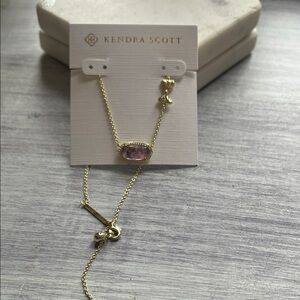 Kendra Scott X LoveScackFancy Gold Elisa Necklace Sunny Meadow Ditsy Purple